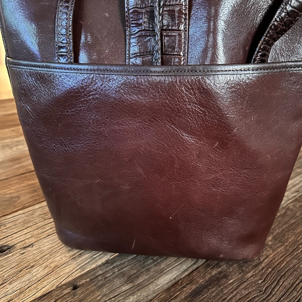 Brighton 🖤 “Becca” Brazilian Triple Hearts Woven/Croc Bag - Vintage RARE!! - Picture 8 of 10